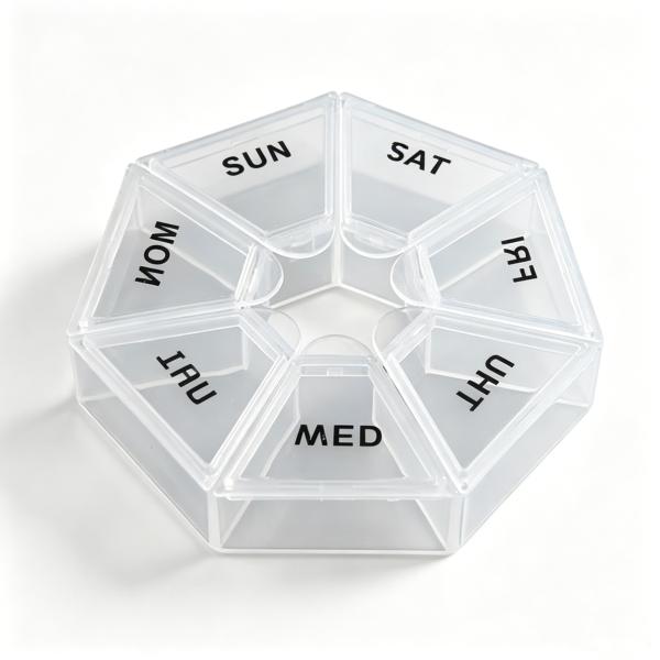 Weekly Pill Organizer Large 7 Day Pill Box Organizer Daily Medicine Case for Vitamin Fish Oil Pills Supplements Arthritis Friendly