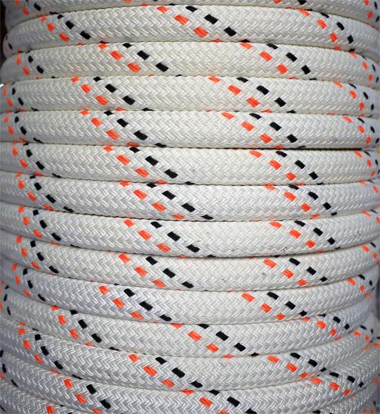 Durable Uhmwpe pp polyester - Reinforced 8 12 Strand 20mm - 70mm Double Braided Nylon Rope For Marin