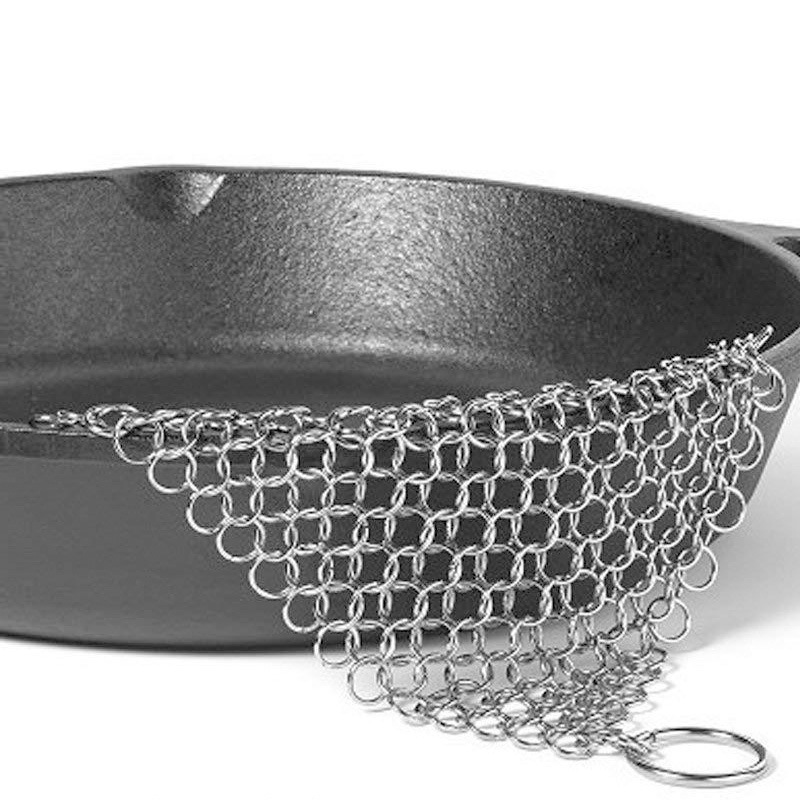 316‑Stainless‑Steel Ring‑Made Chainmail Scrubber, Metal Cleaning Net For Kitchen
