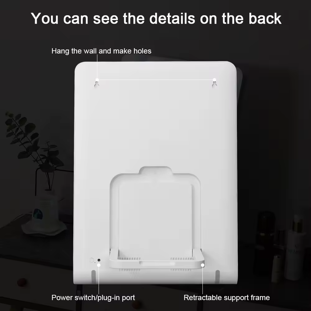 LED Desktop Vanity Mirror for Girls 3 Color Lighting Modes Table Makeup Cosmetic Mirror with Zinc Alloy Light Bulbs