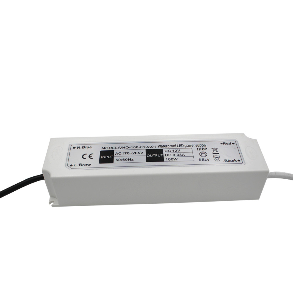 водителя СИД света прокладки 100W 12V электропитание IP67 более крутого водоустойчивое пластиковое