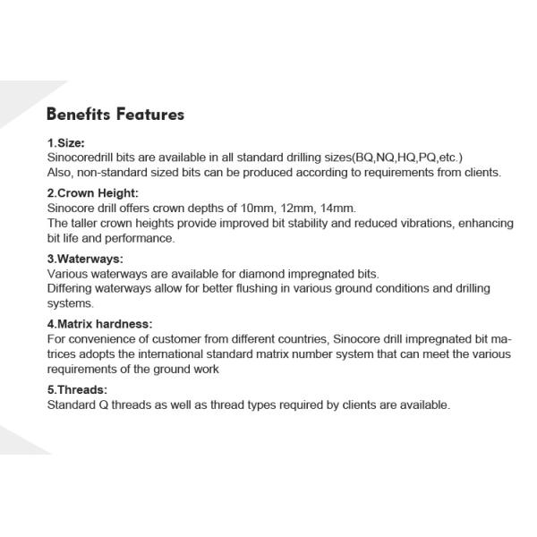 Geological Diamond Core Drill Bit , Diamond Impregnated Bits With High Speed