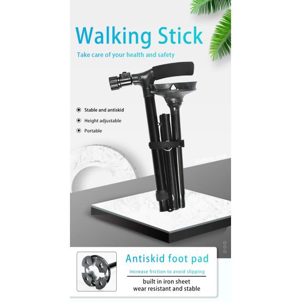 Горячая продажа Домашнее уход складной ходьбы трости с светодиодным светом для пожилых людей