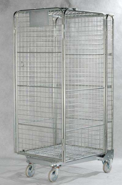 Foldable Steel Roll Container Folding Box Steel Storage Rack Zinc Galvanized Finish