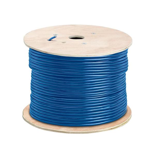 Cat6a SFTP Cable , Solid BC PVC CMR Ethernet Network Cables Pullbox 1000 Foot 23AWG