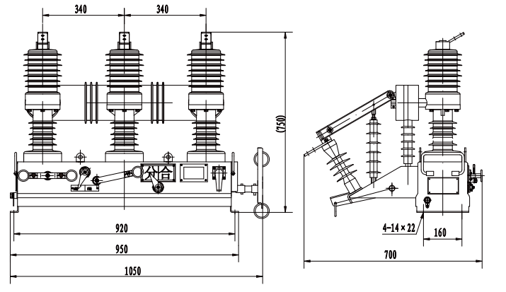 ZW32-12 Outdoor High Voltage Vacuum Circuit Breaker with 12kV Rated Voltage and Capacitive Power Taking