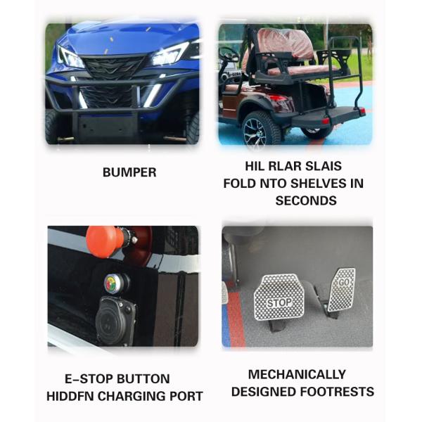 GCC Market 4 Seater Electric Golf Cart with High Grade Ability and Convertible Design