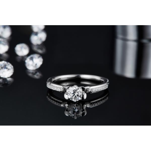 Flower Cut  Moissanite Engagement Ring Unique 14KN White Gold Ring Moissanite Engagement   Ring