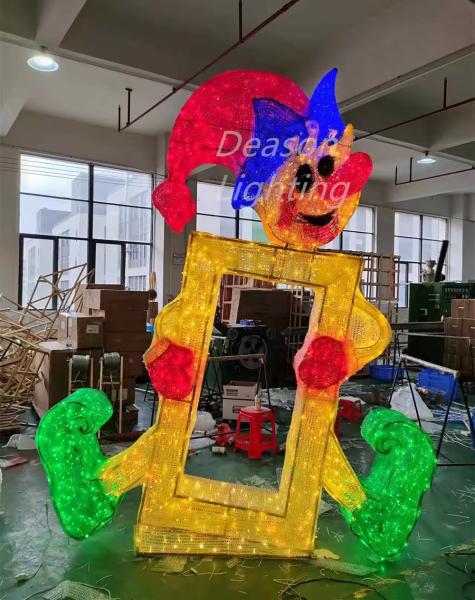 christmas motif light elf photo op outdoor decoration