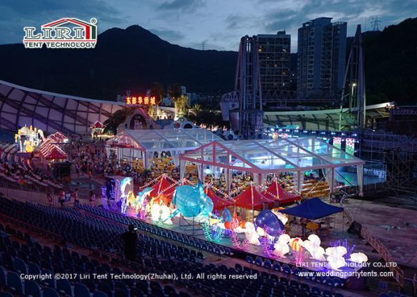 15x 15 Meter Transparent Marquee Tent With Glass Walls And Roof For 200 People Celebration