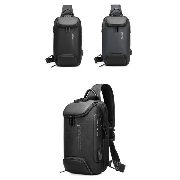 Легкая большая чёрная мужская сумка защита от кражи прочная