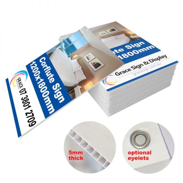 PP Corflute Plastic Signs 1200x 1800mm 600x 800mm