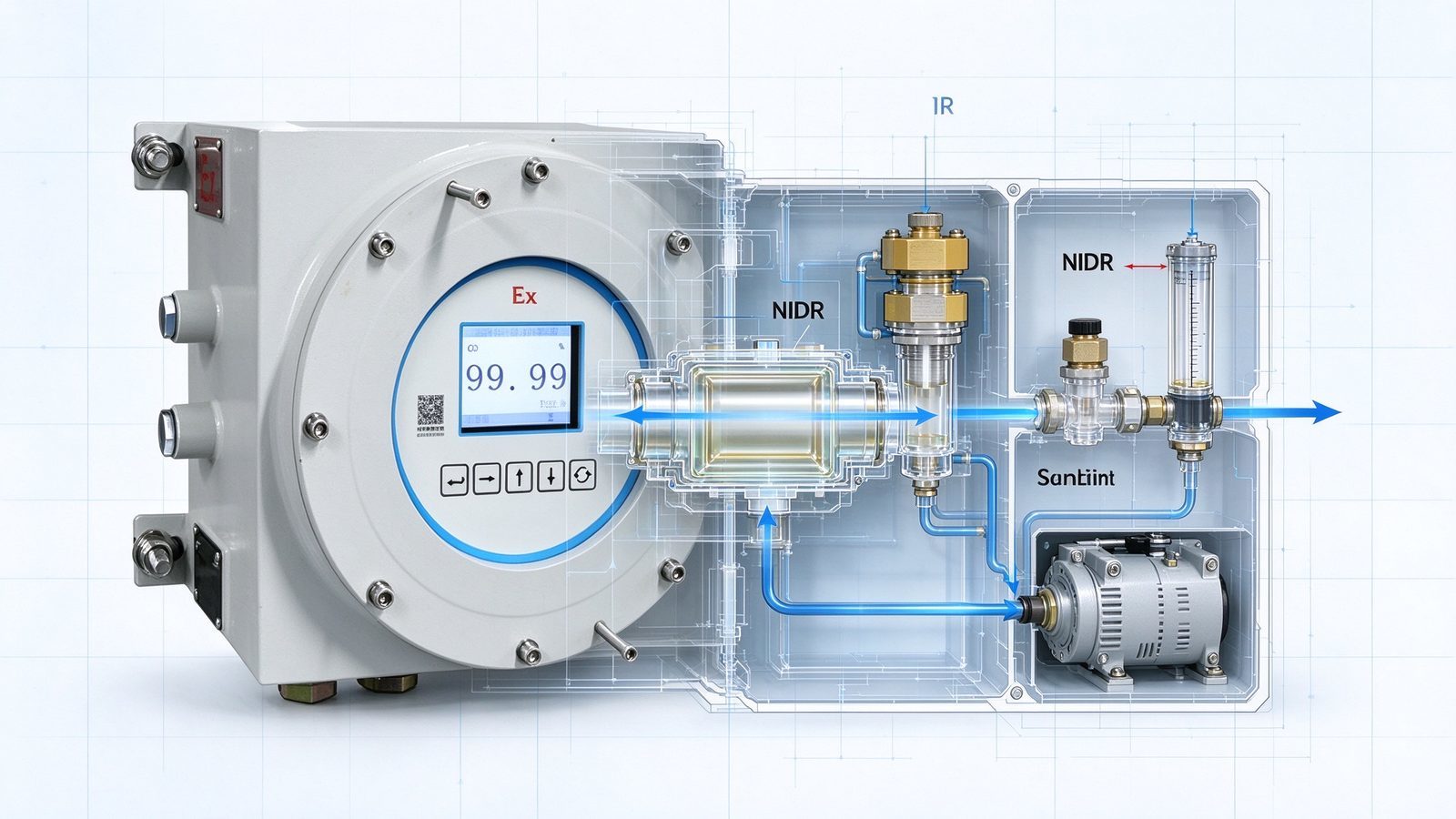 NDIR Multi Gas Analyzer CH4 CO CO2 SF6 SO2 CnHm NH3 For Industrial Environmental Monitoring