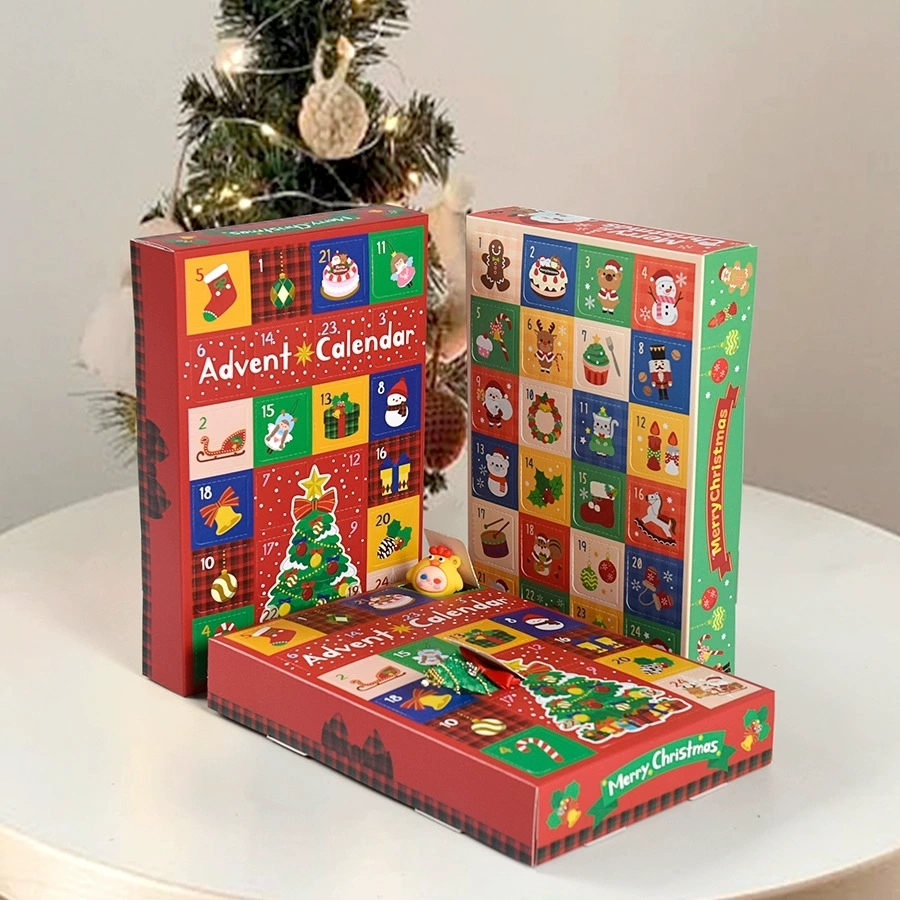 24 Day Christmas Advent Calendar Box Perforated Door Holiday Gift Packaging