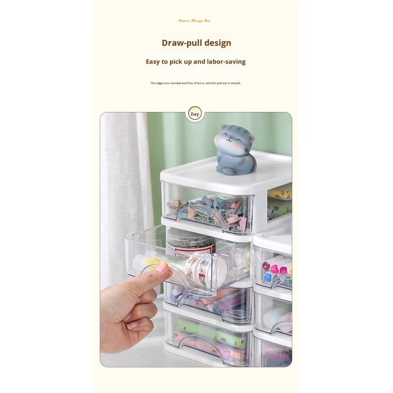 Multi-layer Plastic Desktop Storage Drawers Rectangle Office Organization Jewelry Cosmetics Storage Jewelry Storage Box