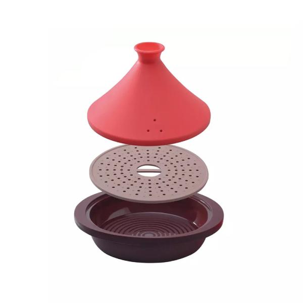 Navio dobrável de Tagine do silicone flexível resistente ao calor seguro da micro-ondas