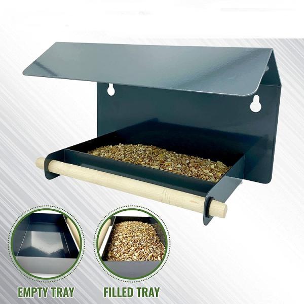 Покрытие дождя крыша птица дом рама Стенный сад шкафчик птицекормник в черной стали