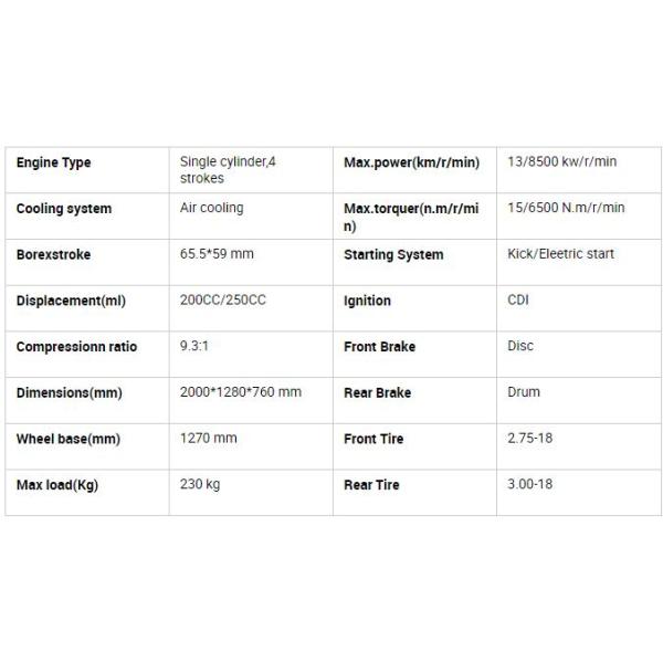 Automatic ZS Engine 200cc Racing Bike Motorcycle With Single Cylinder