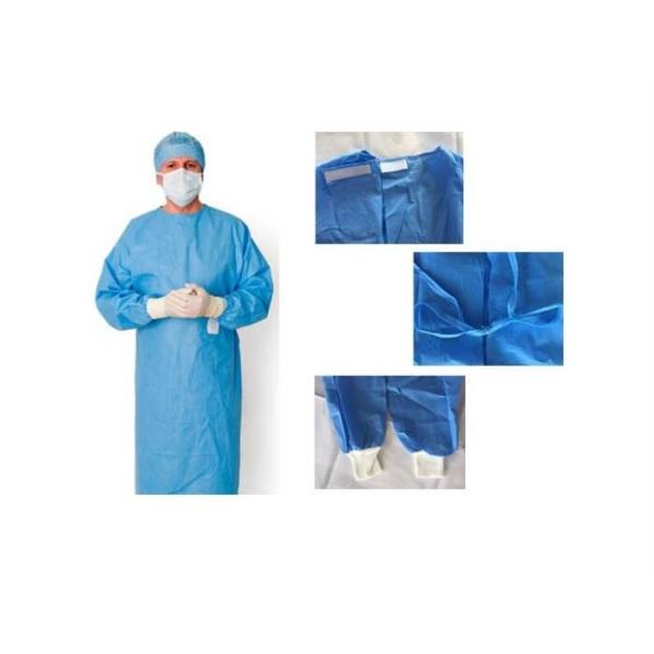 Disposable medical civil isolation surgical gown PP non woven fabric SMS PP PE factory