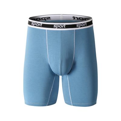 Cueca boxer modal fitness masculina de algodão com pernas alongadas roupa íntima quadrada para homens gordos
