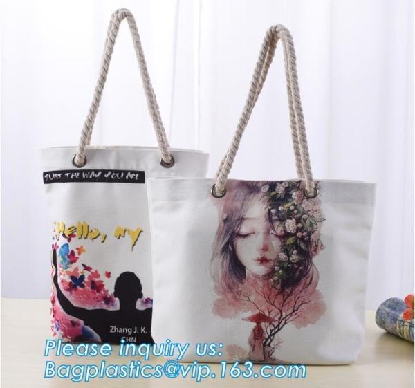 College student's bag custom logo large space plain canvas tote bag,Promotional printed canvas wine custom cotton shoppi