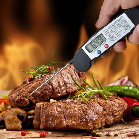 Digital Cooking Kitchen Probe Thermometer , Thermo Meat Thermometer With Stainless Steel Probe