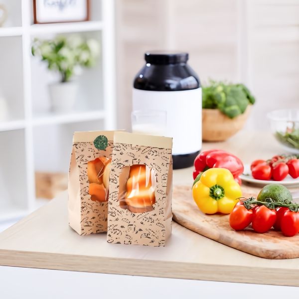 Durable Bread Packaging Paper Bags Bakery Product Packaging Tear Resistant With Ties