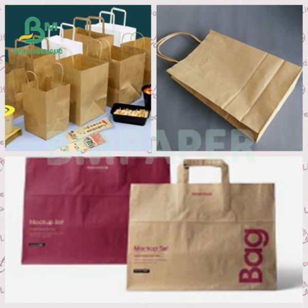 Bolsa de papel fuerte de 45 gramos 60 gramos de color natural Papel Kraft puro