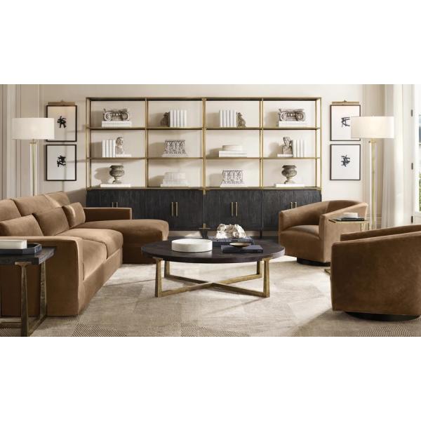 Modern Wood Top Round Coffee Table 300mm With Stainless Steel Material