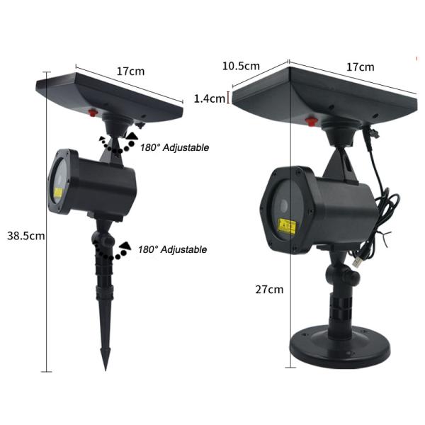 Garden Patio Tree Building Solar Powered Laser Lamp with Changeable Projector Lights