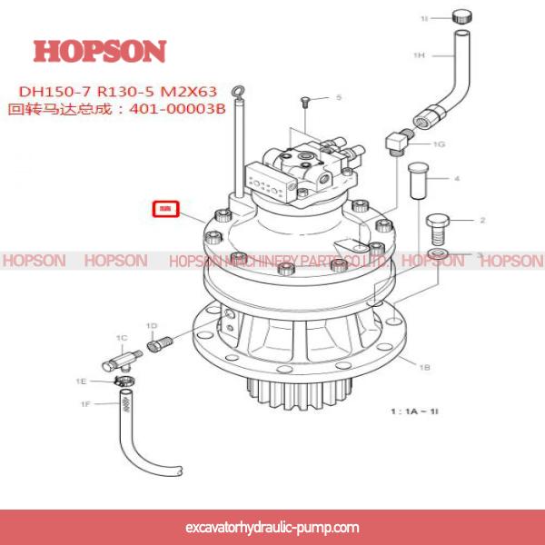 Мотор 401-000038 подходящее DH150-7 R130-5 качания экскаватора Кавасаки мини
