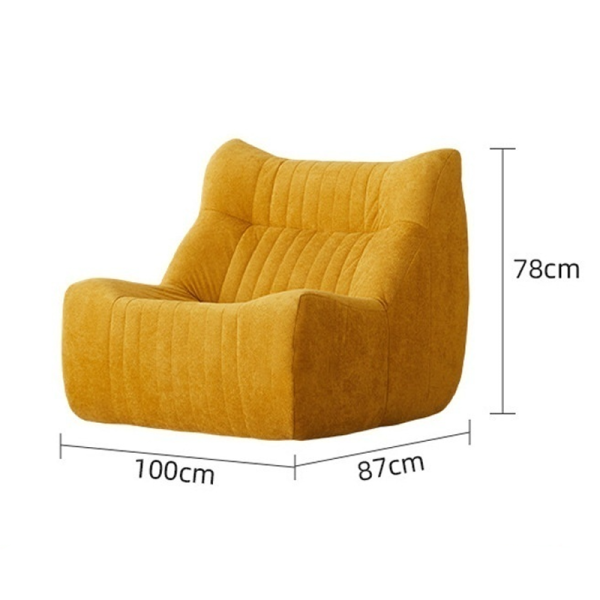 Custom Square Upholstered Leisure Lounge Single Recliner Sofa High Density Sponge Compressed Sofa for Home Apartment