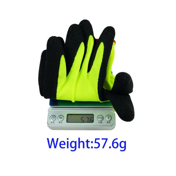 Black Crinkle Latex Coated Gloves Waterproof Abrasion Resistant Work Gloves