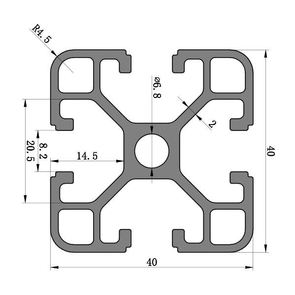 T Slot / V Slot Industrial Aluminum Profile 30x30 40x40 30x60 Size Customized