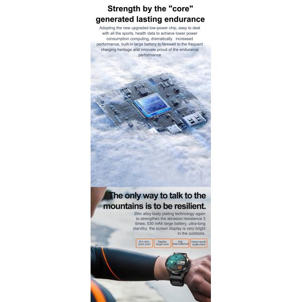 K65 SmartWatch Carga magnética 1.43 pulgadas Smart Watch Presión arterial Oxígeno Frecuencia cardíaca