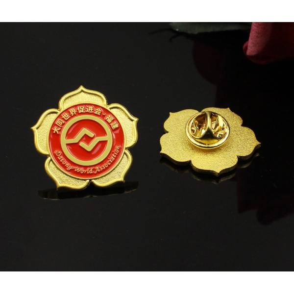 Zinc-alloy flower metal paint brooch pin golden color university school badges corporate promotional activities, badges