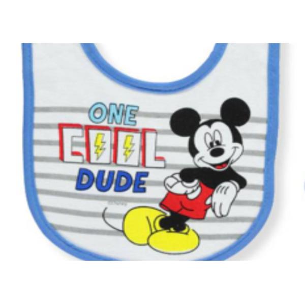 Disney Mickey Mouse Baby Feeding Bibs Cotton Jersey / Terry Backing 3 Pack