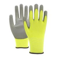 13 Gauge Polyester PU Work Gloves Wear Resistant Industrial Hand Protection Gloves