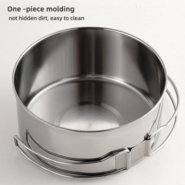 Multifunction 4 Pieces Outdoor Cookware Set Stainless Steel Titanium Pots