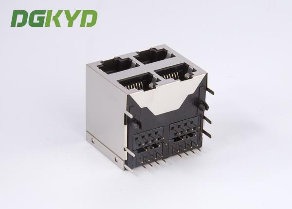KRJ-5921S8P8C2X2NL protegeu o Assy 8pos 2x2 Cat5 do Mj da pilha dos ethernet Rj45 Jack