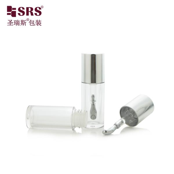 G1185 Skincare Empty Clear Plastic Round Makeup Cute Lipgloss Tube Cosmetic Packaging