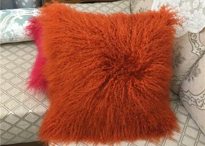 Long wool Pillow 18 x 18 Tibetan Lamb Fur Pillow Single Sided Fur Frosted Black