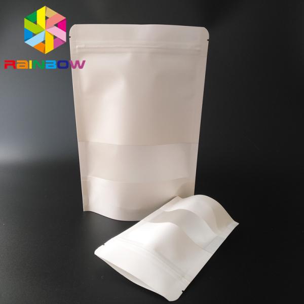 Levante-se o saco de papel branco de Kraft do malote que empacota o fechamento do zíper do bloco de Doy para o pó da proteína de leite
