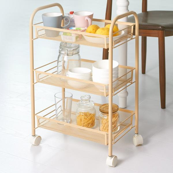 20kg Bearing Vegetable Rack Trolley , SS 4 Tier Storage Trolley