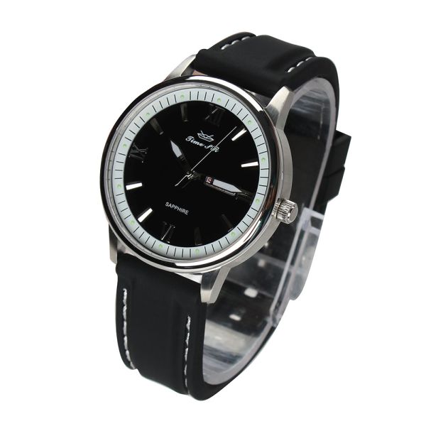 SHX Classic Black Quartz Watch · 40mm Dial Diameter With Leather Strap And Buckle