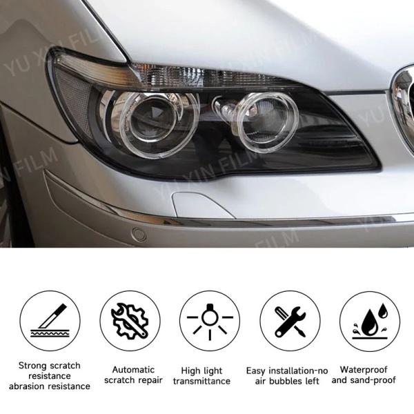 OEM Stretchable TPH Headlight Film Light Black Car Scratch Protection Lamp Film