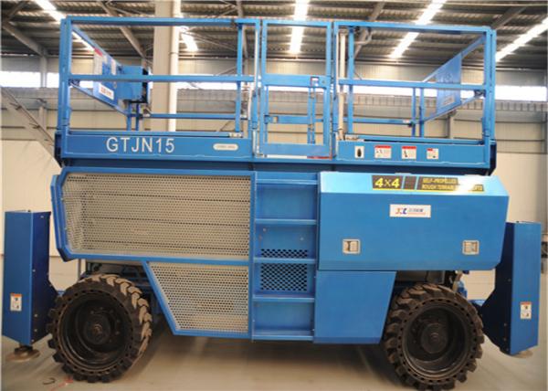 Self Propelled Electric Scissor Lift , Electric Hydraulic Lift JIC12m For Warehouse