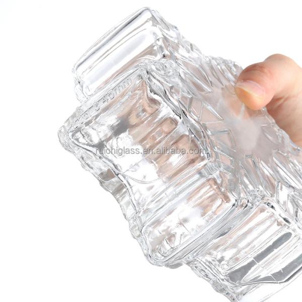 Colar de alumínio e corpo de vidro de Super Flint Whiskey Vodka garrafa de vidro em forma única