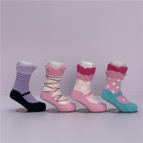 Soft and Durable Ruffle Socks for Infant Baby Girl in Princess Shoe Shape 12-24M Size
