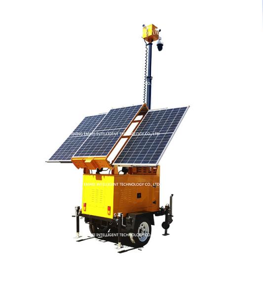 携帯太陽光発電による監視カメラ CCTV トレーラー 遠隔地の監視用のモバイル太陽光カメラ トレーラー